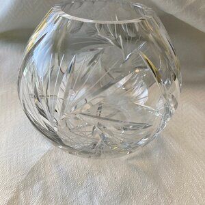 Pinwheel Crystal Rose Vase Vintage